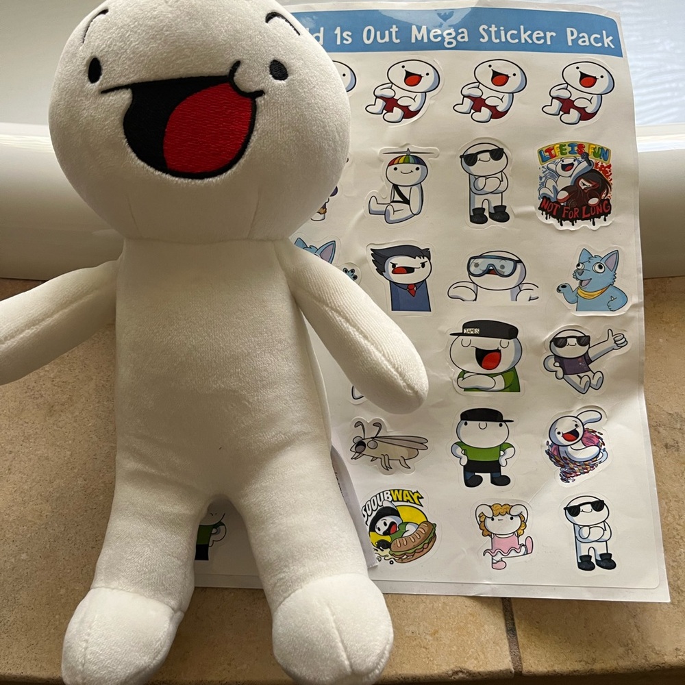 Plush Toy with Sticker Pack - White
